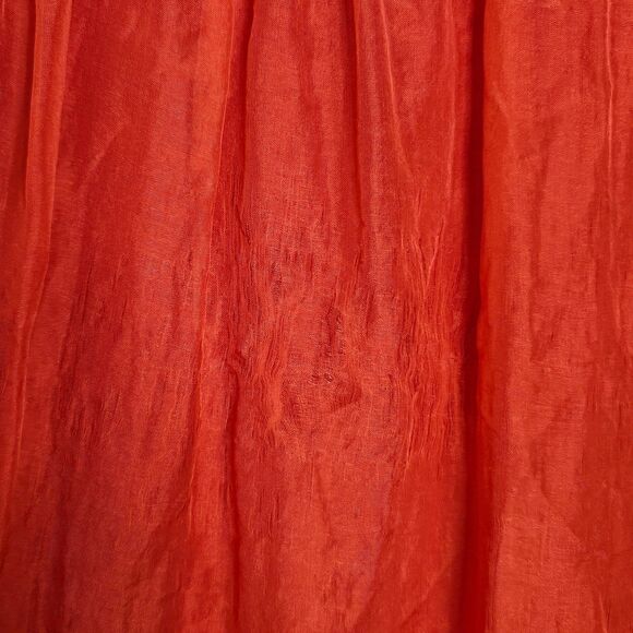 Susy Mix Italy Red Crinkle Silk Sleeveless Dress Lined Women's‎ Size Medium - Picture 2 of 7